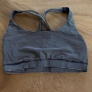 lululemon athletica Black and White Striped Sports Bra